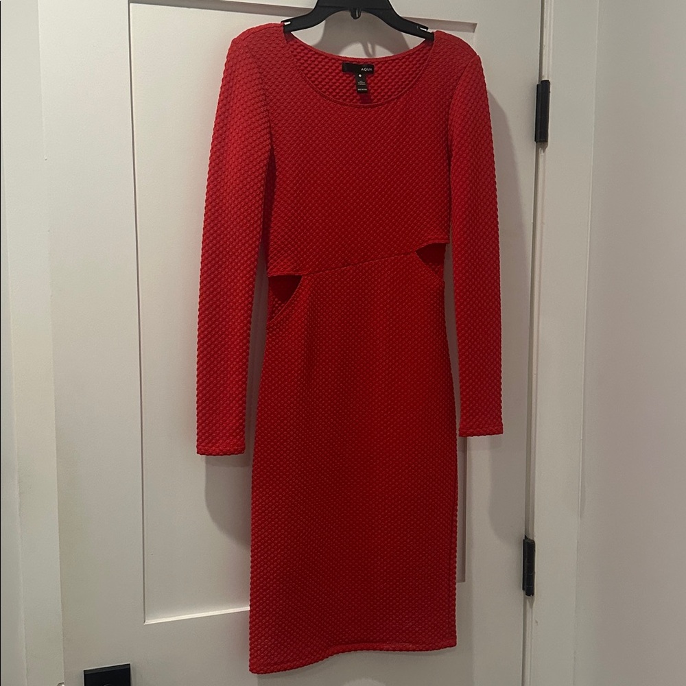Red bodycon cutout dress by Aqua